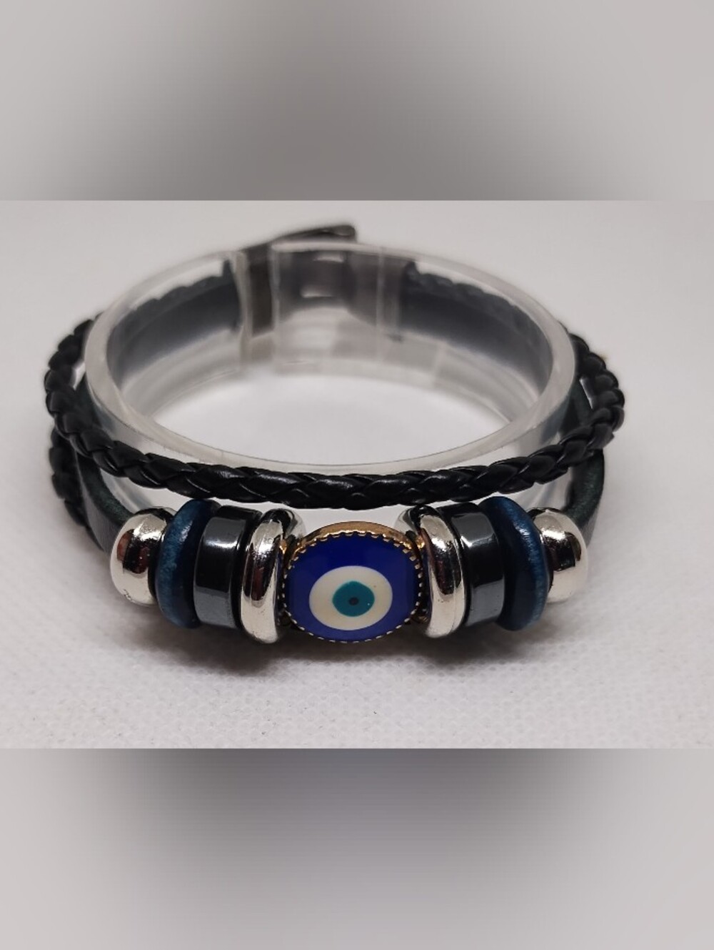 Men's Bracelet Leather Braided Layered Evil Eye Jewelry New G15